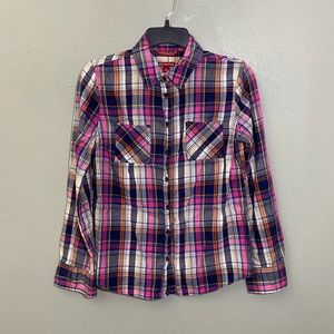Plaid Button-Up Top